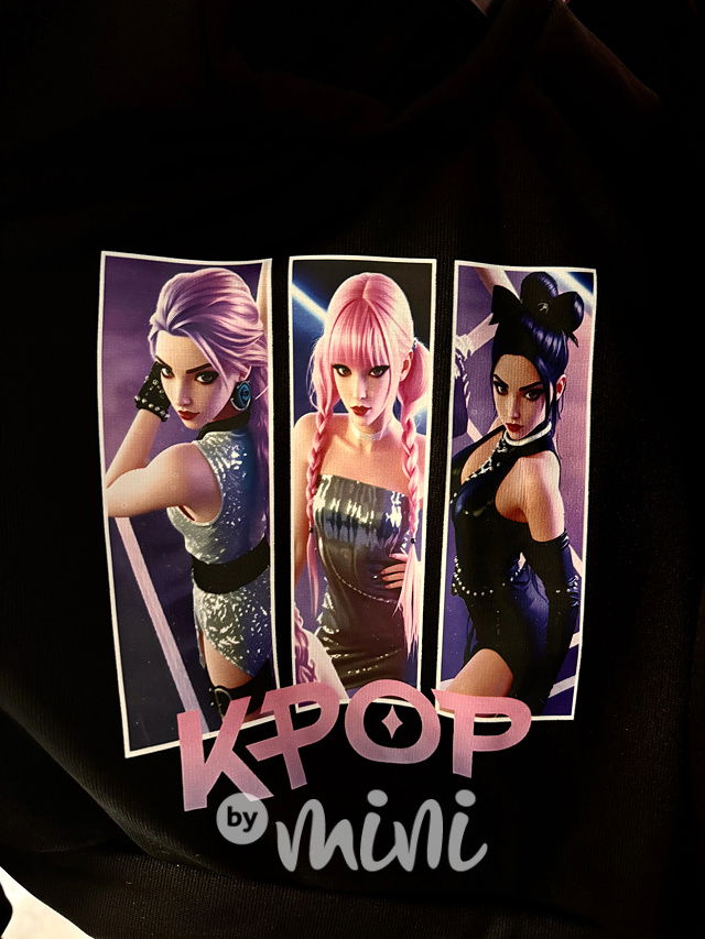 K-pop zateplená mikina černá