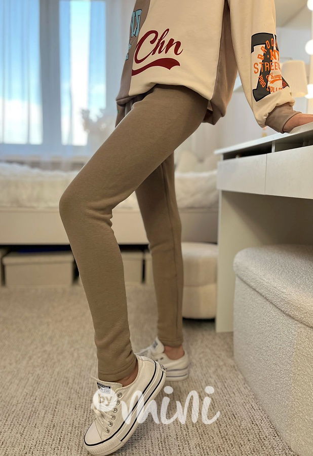 Thermo legíny TEDDY béžové