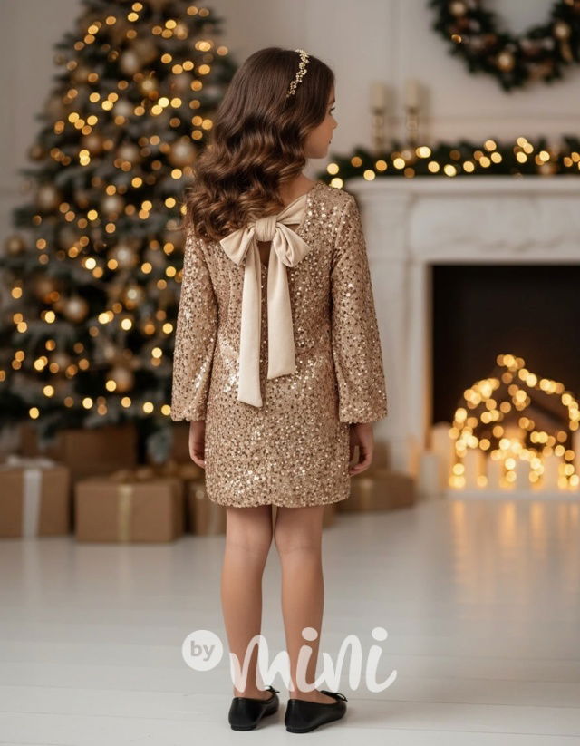 BOW flitr šaty zlaté