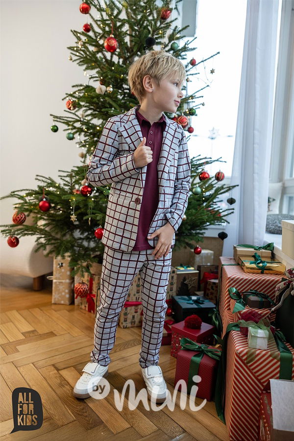 All for kids elegant kalhoty grey/bordo