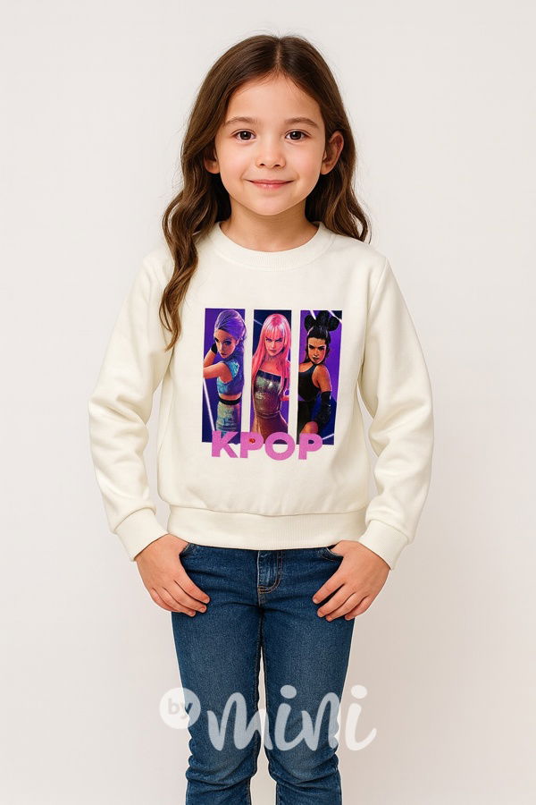 K-pop zateplená mikina bílá