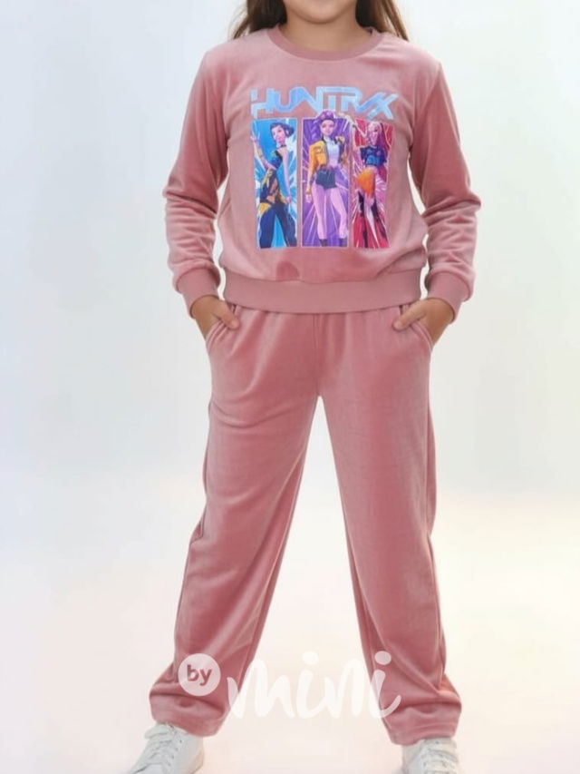 Demon Hunters soft velur souprava old pink