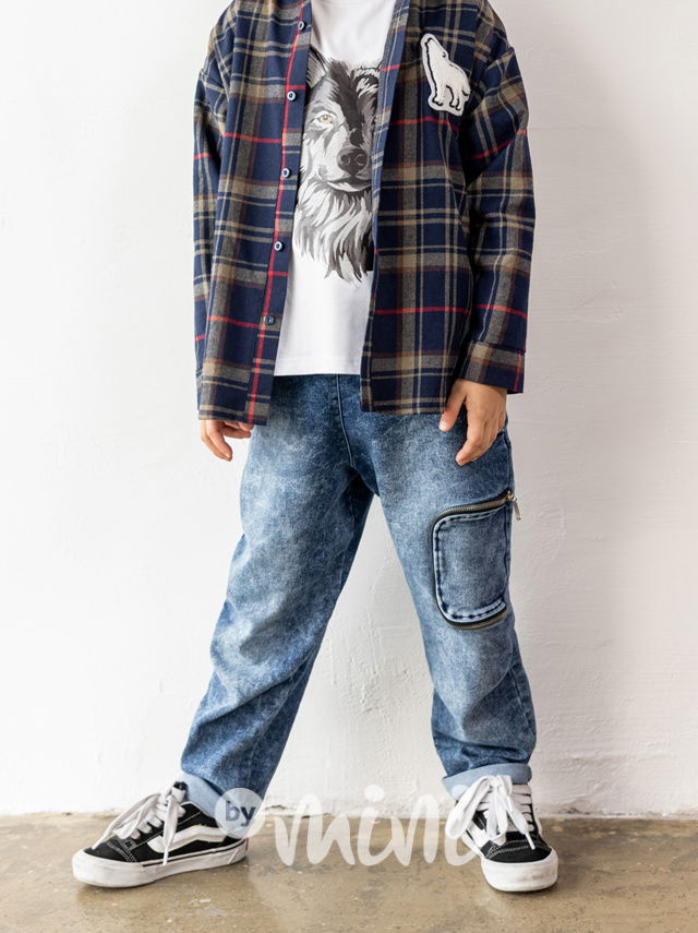 Mash Mnie volné soft blue denimky zipy