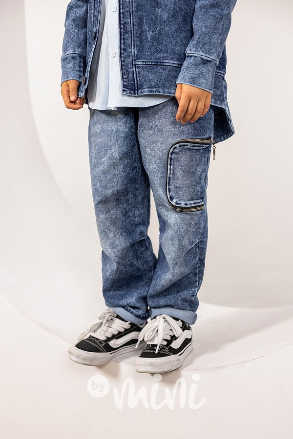 Mash Mnie volné soft blue denimky zipy