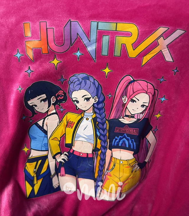 Huntrix soft velur souprava malinová