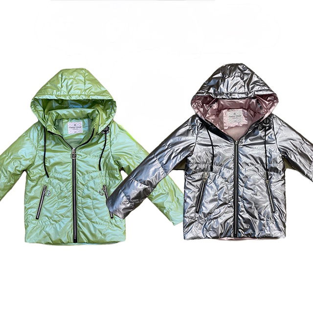 Jarní metalická bunda silver/pink