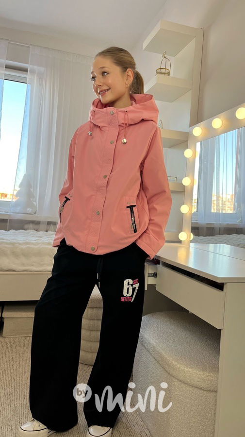 Jarní oversize bunda růžová