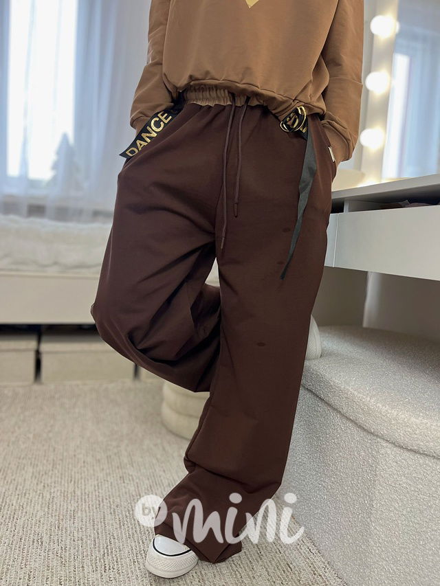 Lounge volné tepláky brown/beige