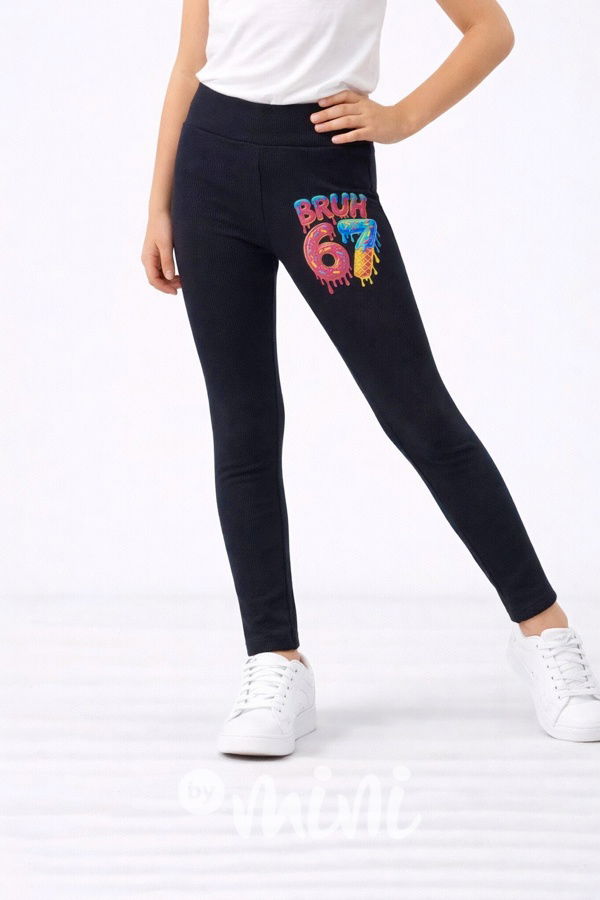 Six Seven žebrované legíny černé