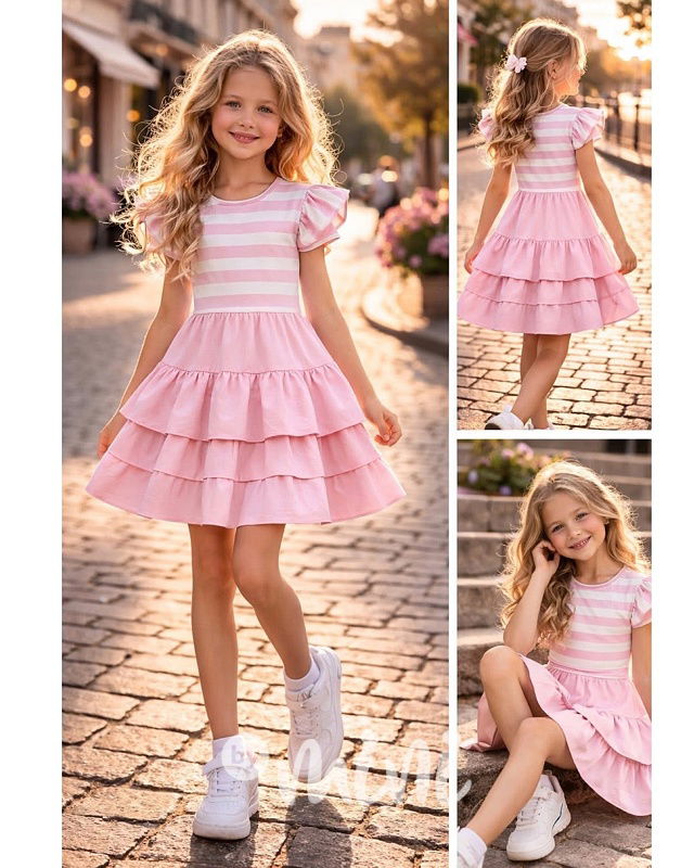 Letní romantic šaty růžové