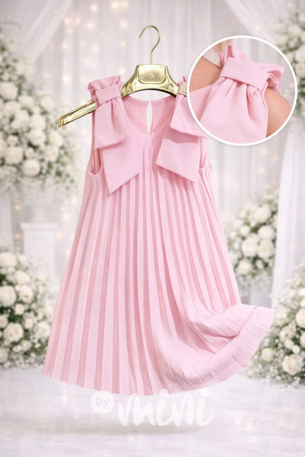 Maxi točivé plisované šaty PINK