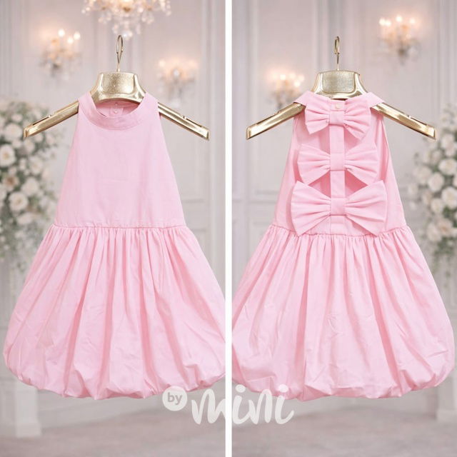 Pink Bella mašličkové šaty