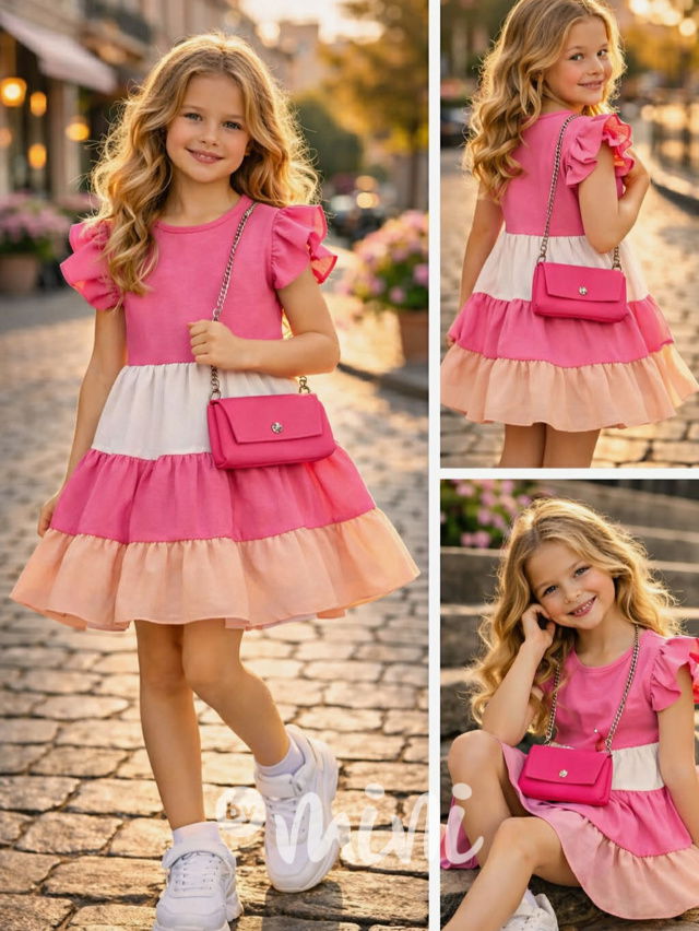 Letní vzdušné šaty Candy s kabelkou rose