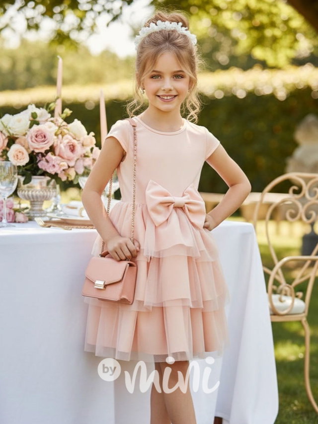 BOW slavnostní šaty lososové