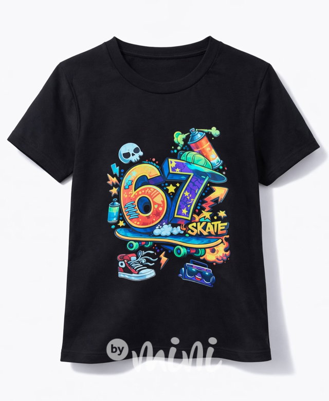 Six Seven triko skate černé