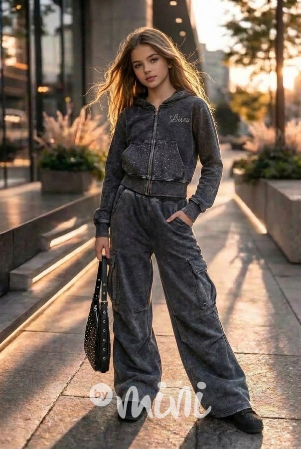 Soft cotton denim teenage souprava DIVA dark