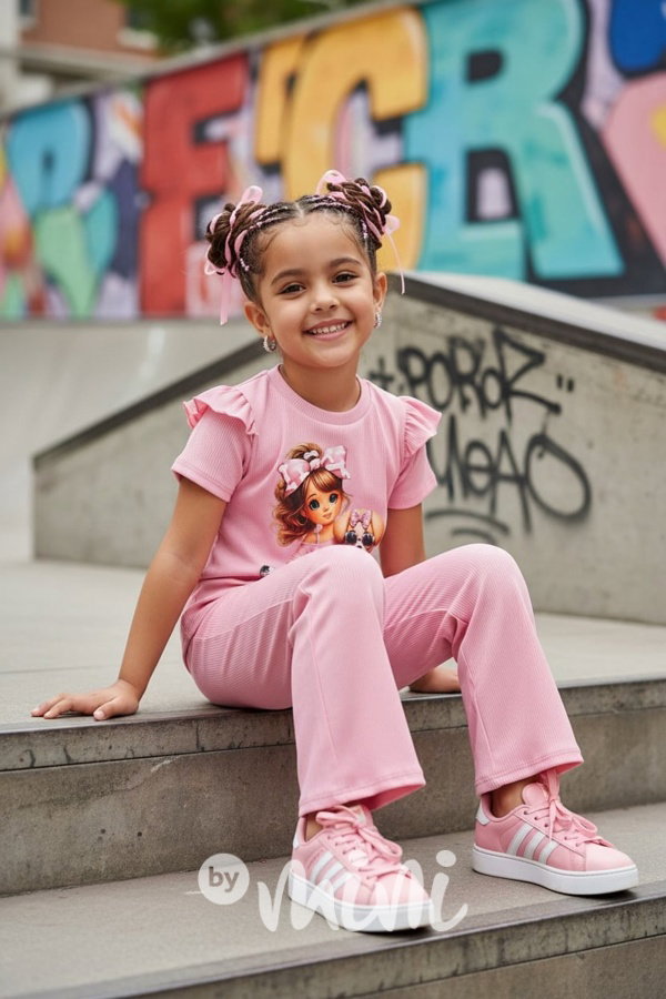 CUTIE blůzka + zvonáče pink