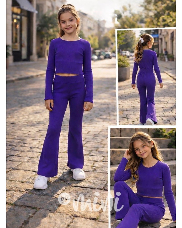 Purple crop blůzka + zvonáče