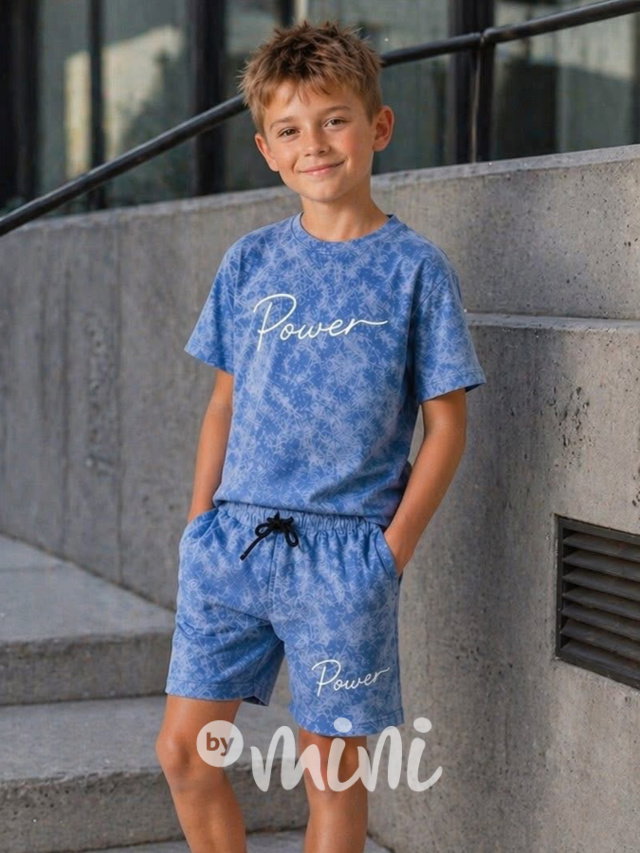 Power acid wash set blue