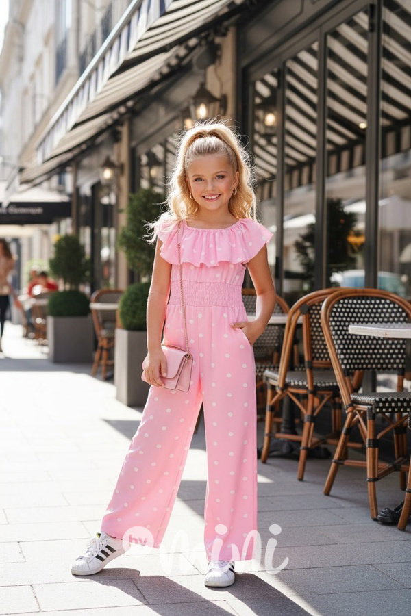 Mini chic overal puntíky PINK