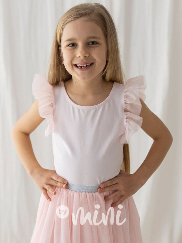 Lily Grey blůzka s tylovými rukávy peach