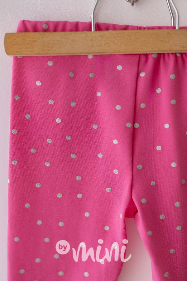 Lily Grey fresh cotton 3/4 legíny dots pink