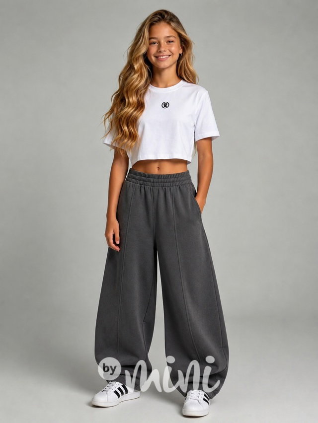 Antracit barrel baggy teen tepláky