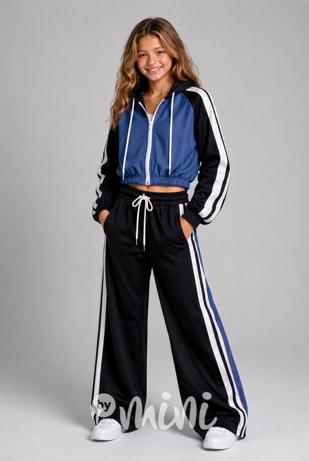 Denim & Velur souprava black