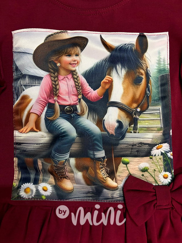 Sweet Cowgirl šaty bordo