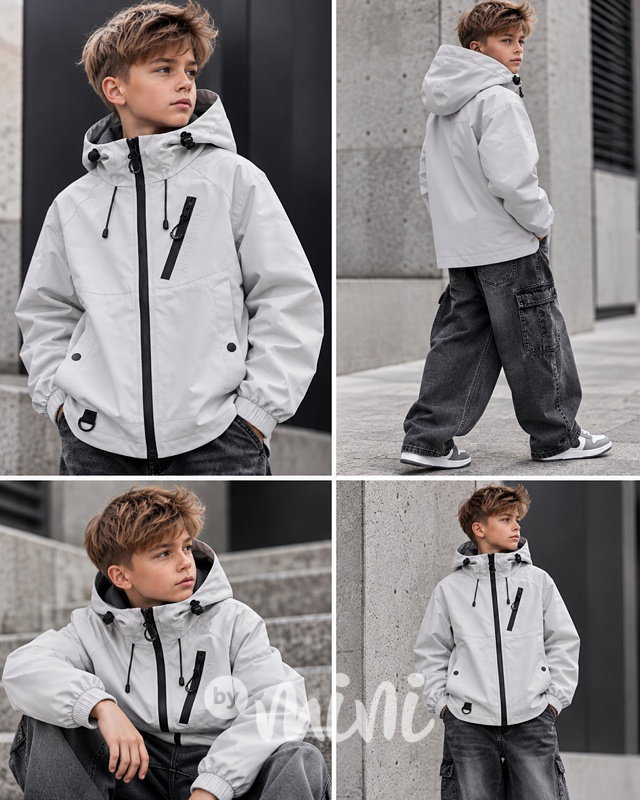 Přechodová oversize bunda ice grey
