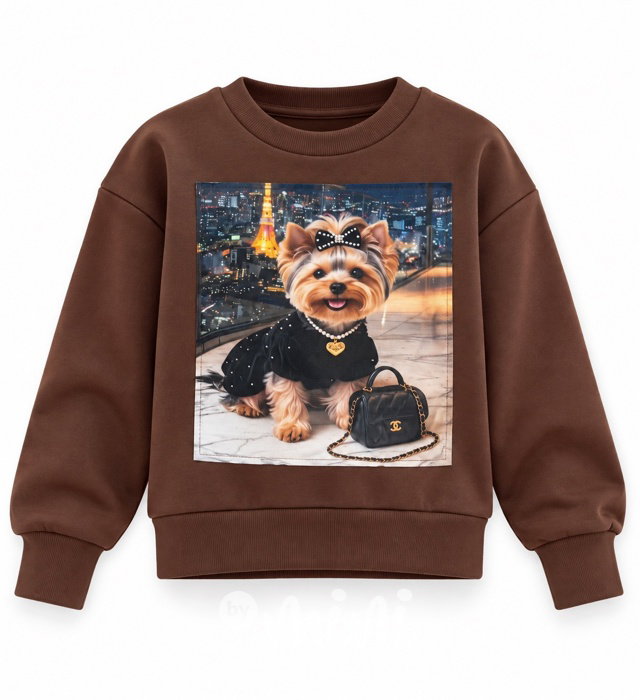 Yorkie mikina chocolate