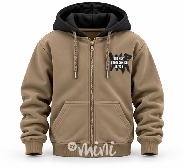 Zateplená mikina beige/black