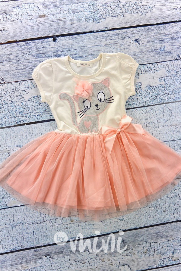 Cutie cat šaty cream/peach