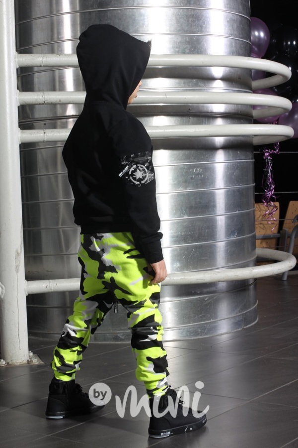 Neon army baggy tepláčky