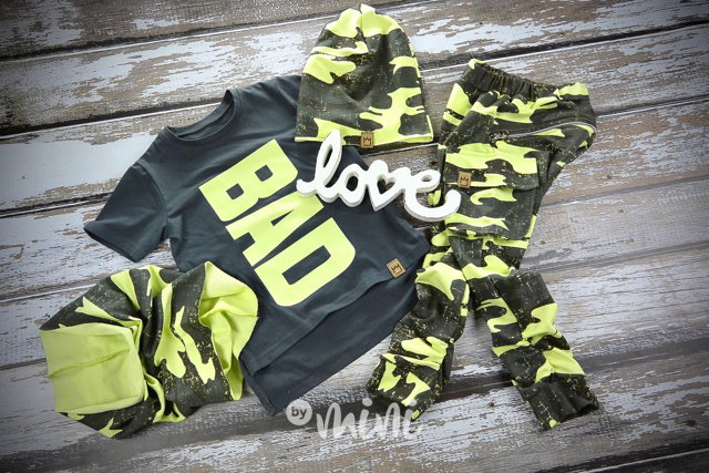 Neon army baggy kapsáče zip