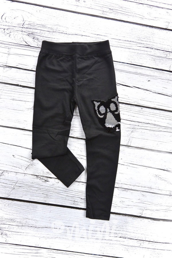 Legíny s přetáčecími flitry black owl