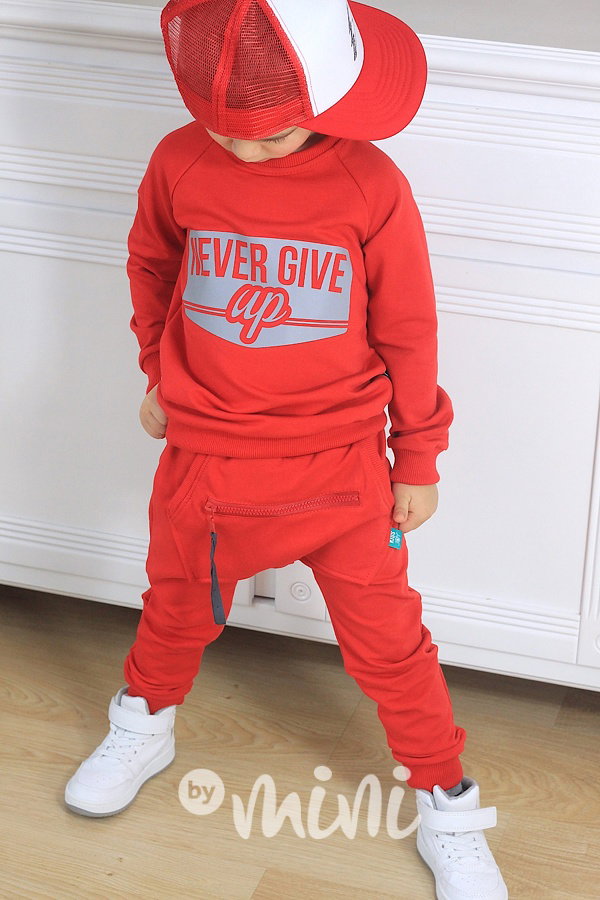 Red zipové baggy tepláčky