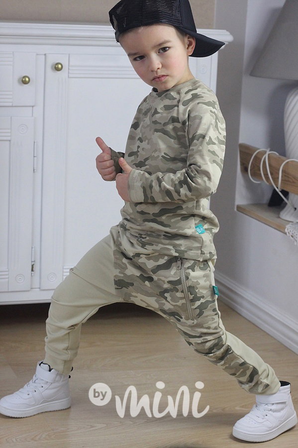 Sand army baggy tepláčky se zipem