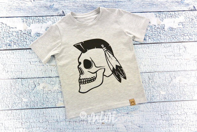 Punk skull triko grey