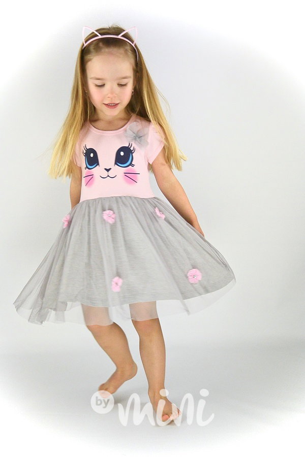 Cute cat dress pink