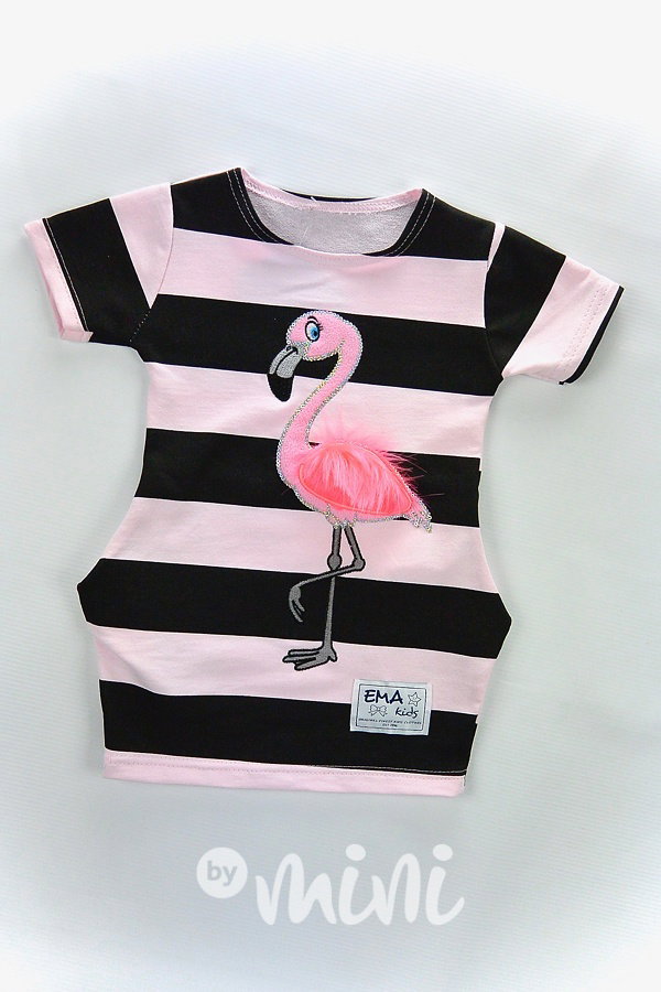 Black/Pink tunika plameňák