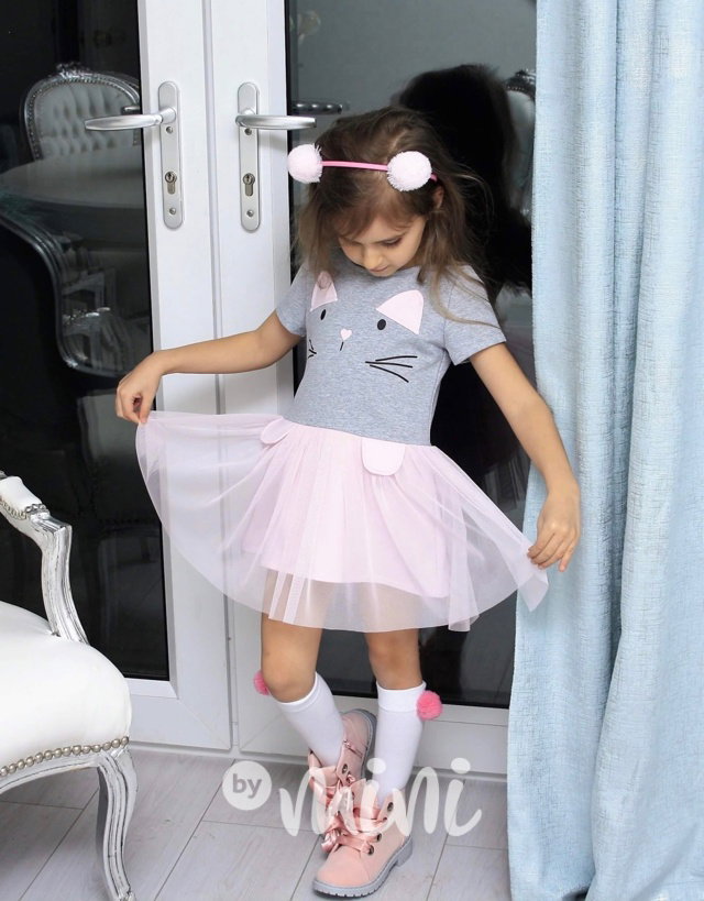 Summer cat dress pink