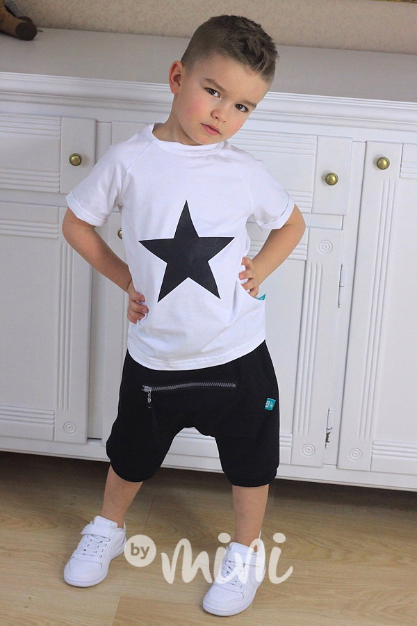 Black baggy shorts zip