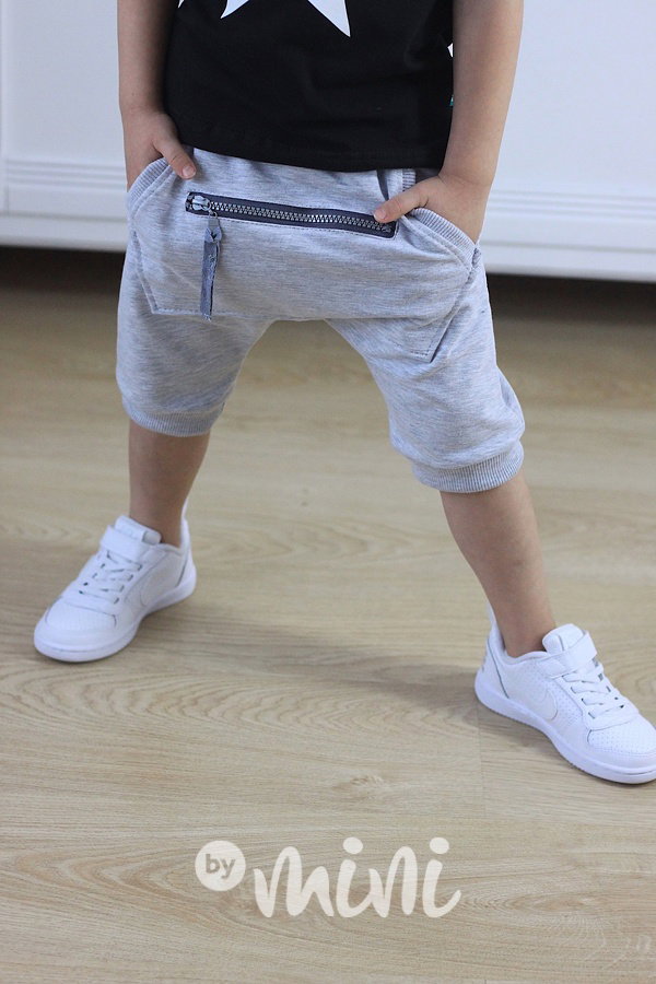 Grey baggy shorts zip