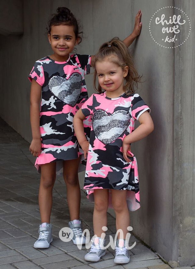 Pink army heart dress
