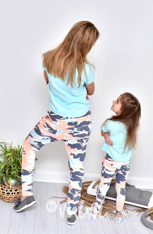 Neon orange&mint army baggy
