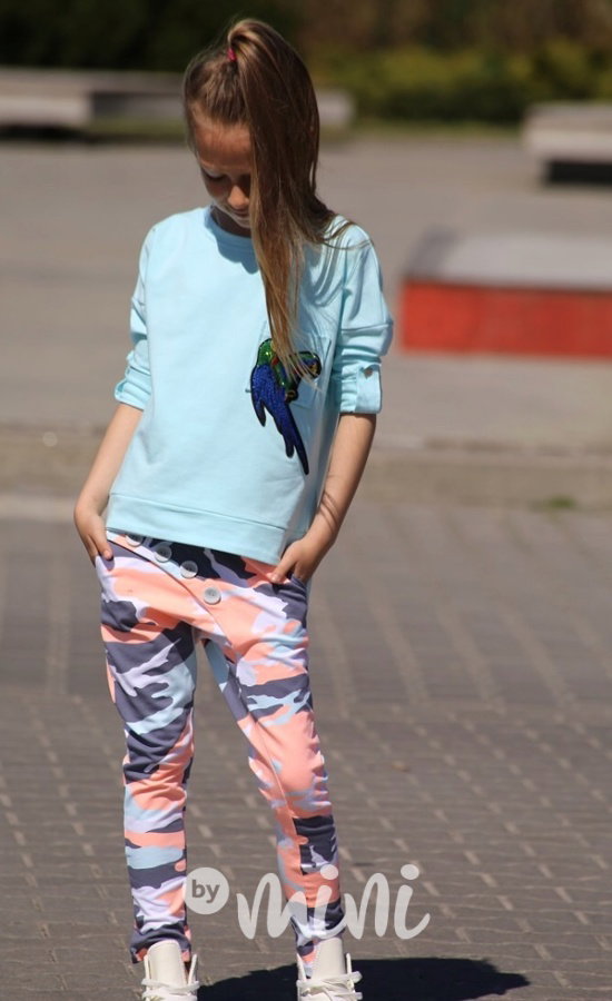 Neon orange&mint army baggy