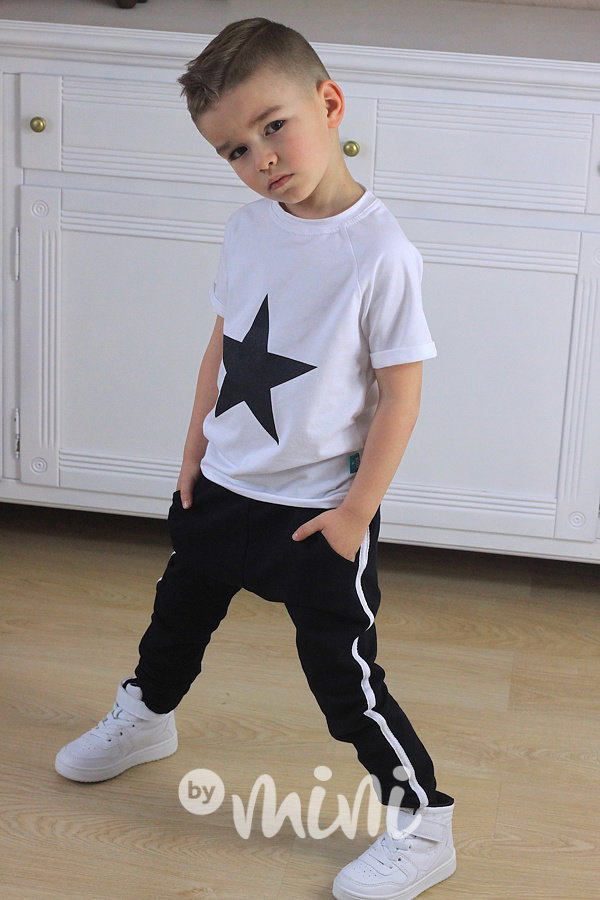 Černé baggy tepláčky lampas