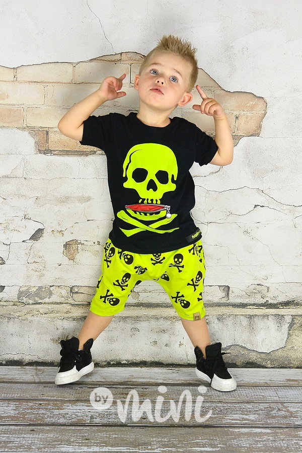 Lemon skull baggy shorts