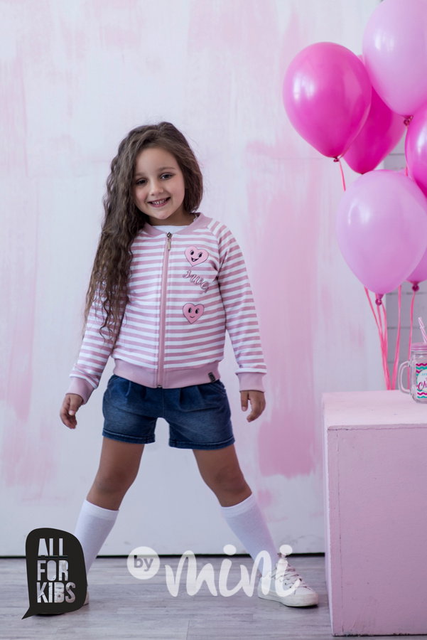 Sweet pruhovaná mikina pink